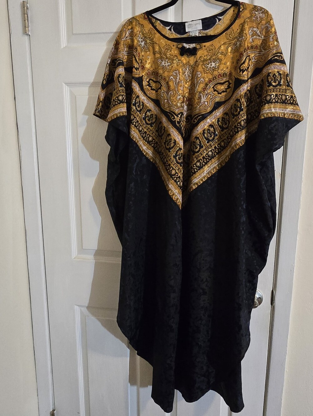 Women’s Maxi Dress with Gold Paisley Yoke